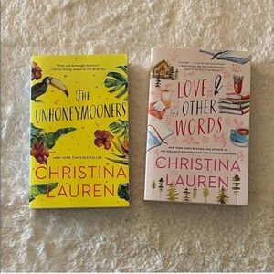 Love & Other Words and The Unhoneymooners Paperback books by Christina Lauren